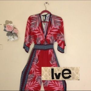 IvE red and blue flowered jumpsuit size M